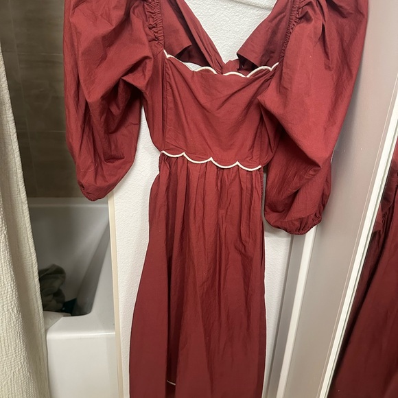 Anthropologie maroon open back dress - Picture 4 of 5